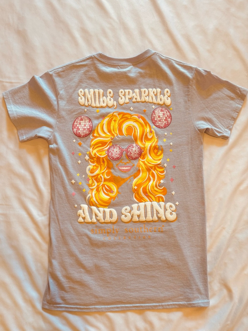 Simply Southern 'Smile, Sparkle and Shine' Graphic Tee - Lavender, Women’s Small